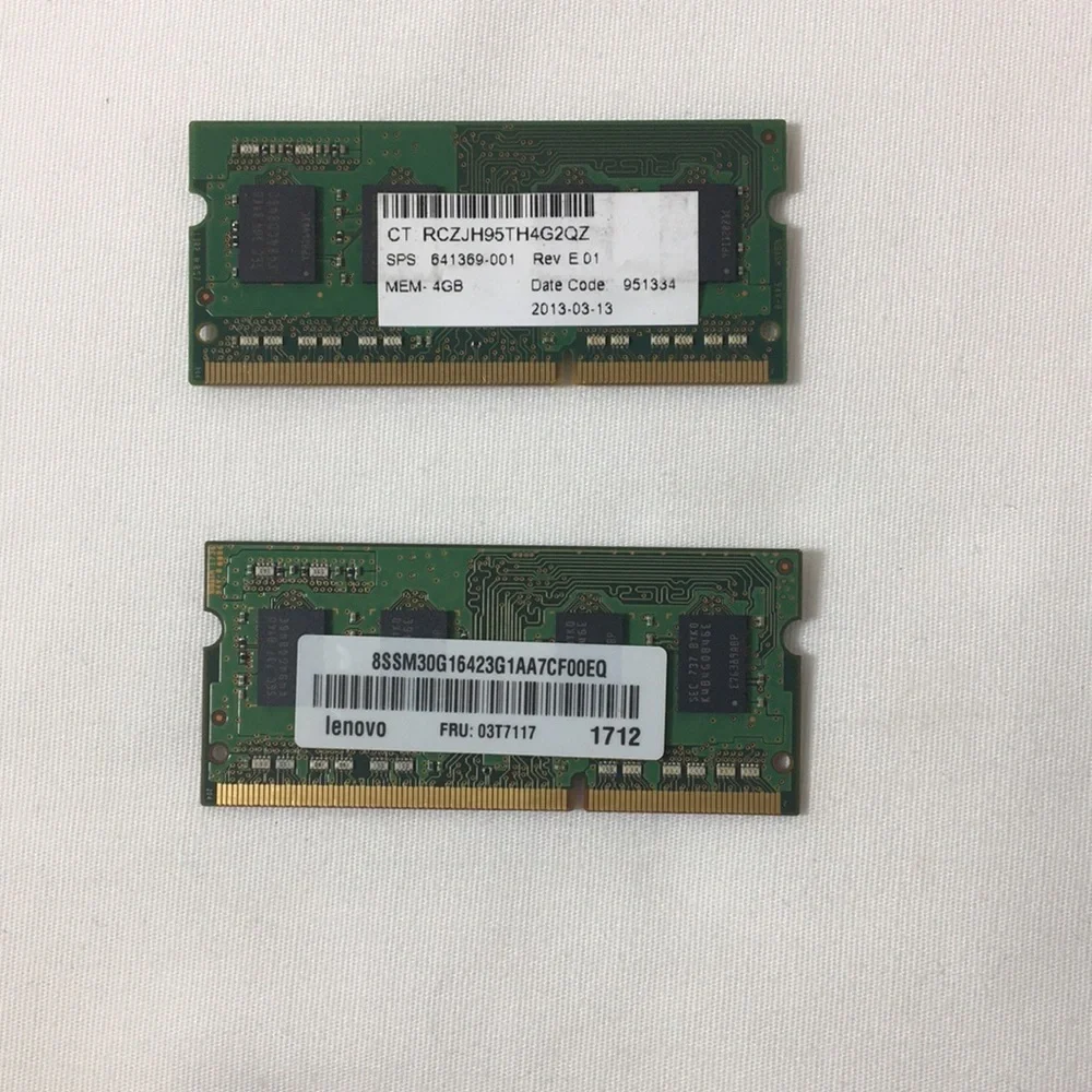 Samsung 2x 4GB Lenovo Laptop Ram DDR3L sticks SO DIMM